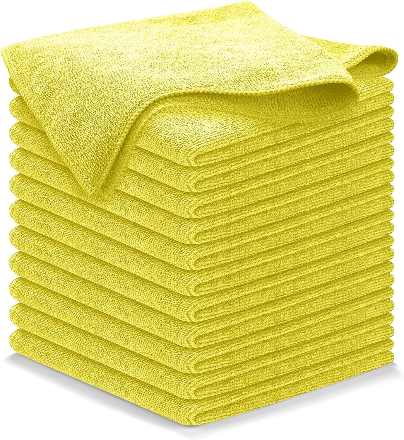 Ultra Absorbent Microfiber Cleaning Cloths   12 Pack, 12.5"x12.5", Streak Free S1