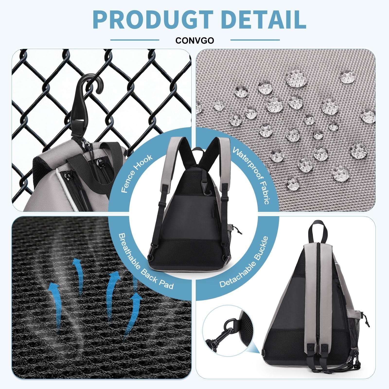 Adjustable Pickleball Backpack & Sling Bag - 2-in-1 Sports Bag for Tennis & Pick5