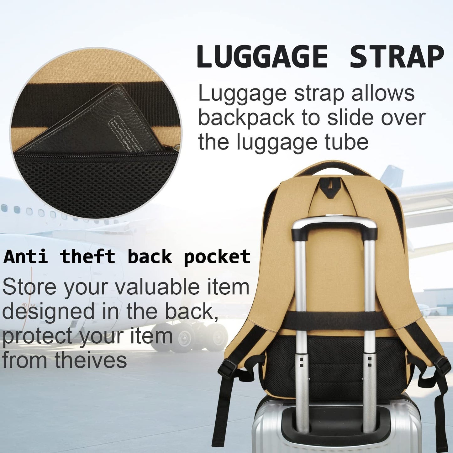 Slim Anti Theft Laptop Backpack for Business Travel & College   Stylish & Durabl5