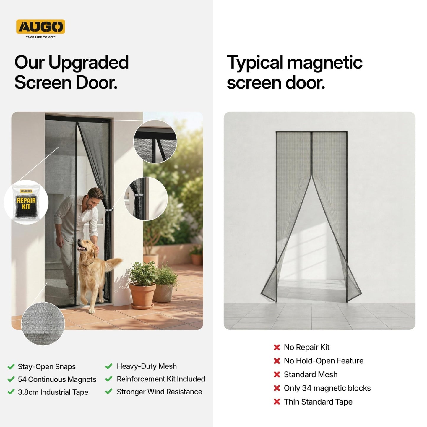 Magnetic Screen Door   Self Sealing, Heavy Duty Mesh, Bug Proof, Pet & Kid Frien3