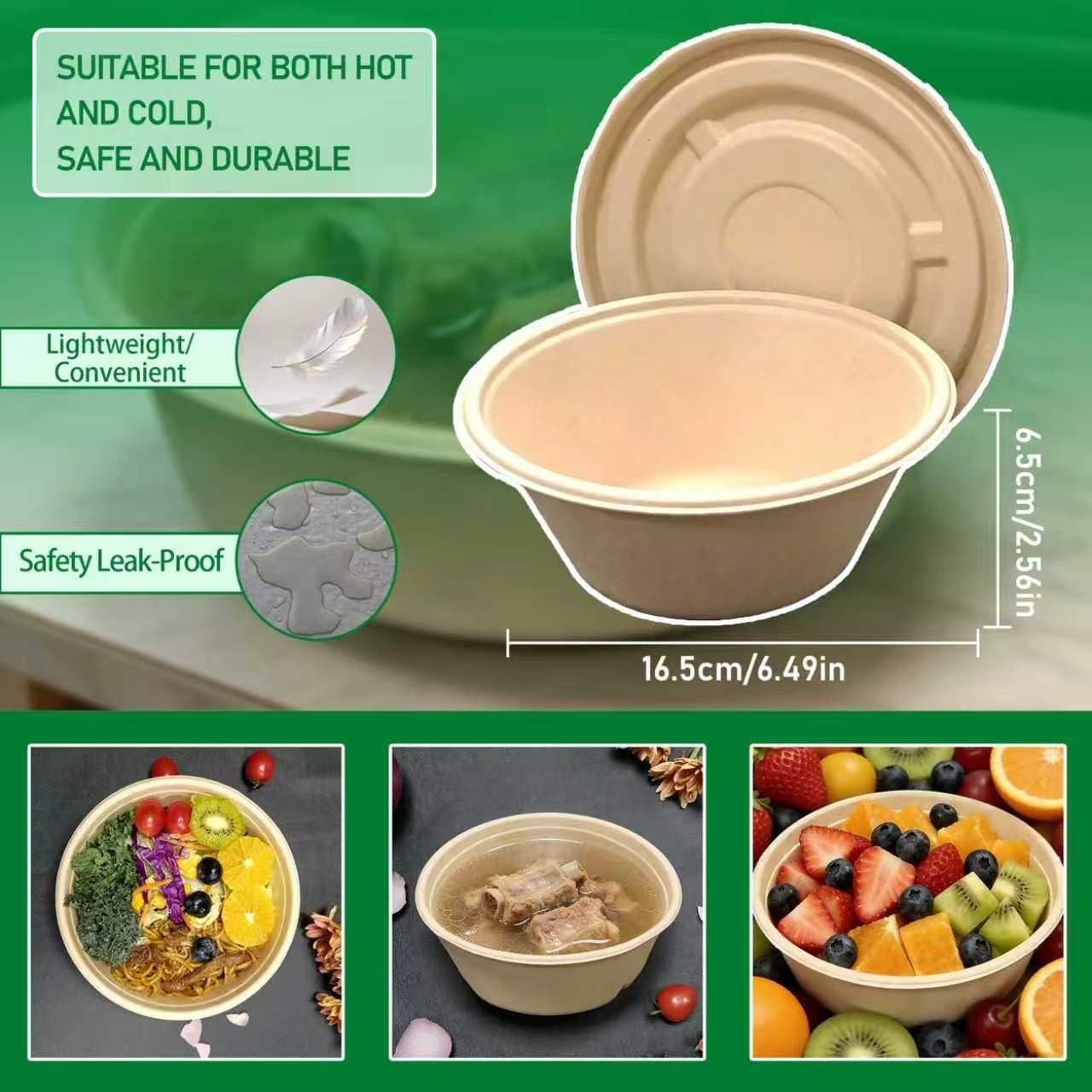 100 Pack 25 oz Heavy Duty Disposable Soup Bowls with Lids | Microwave Safe Ramen2
