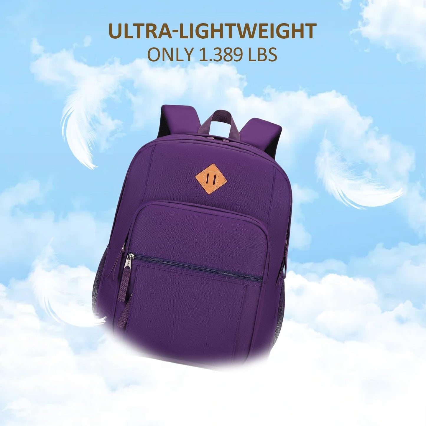 Large Water Resistant Girls Backpack   Solid Color School Bag for College Women6