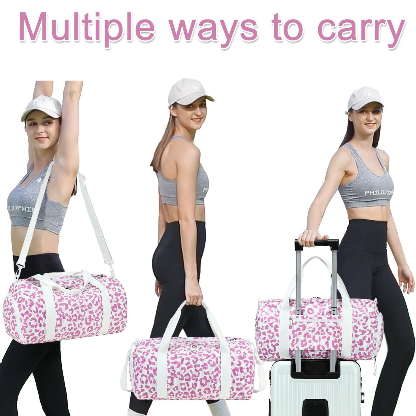 Cute Girls Duffle Bag - Waterproof Gym Bag with Shoe Compartment & Wet Pocket4