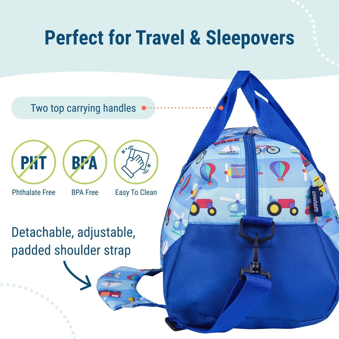 Kids Overnighter Duffel Bag - Lightweight Travel Bag for School & Sleepovers, Du4