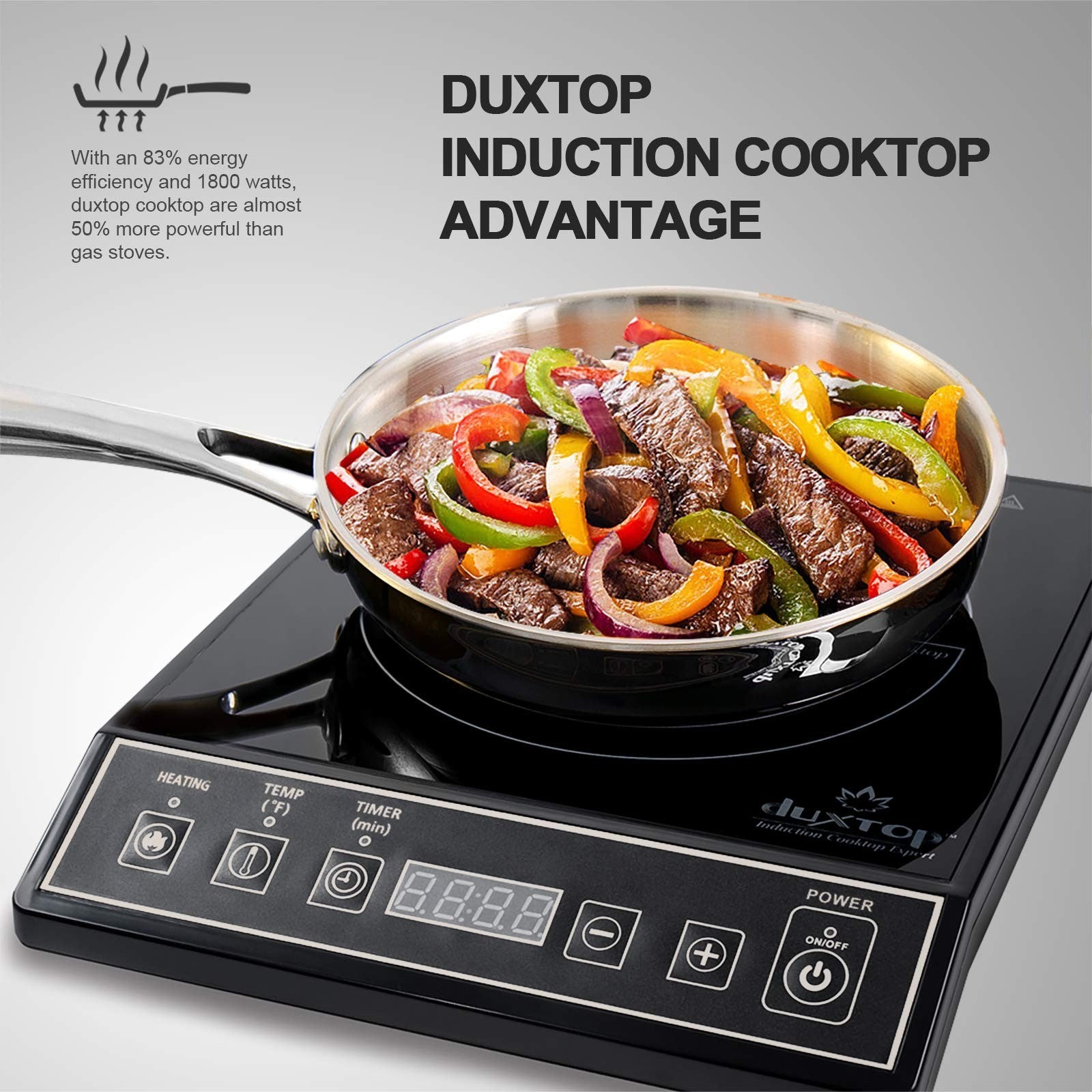 Portable Induction Cooktop 1800W Countertop Burner, Black, Fast Heating, Energy6