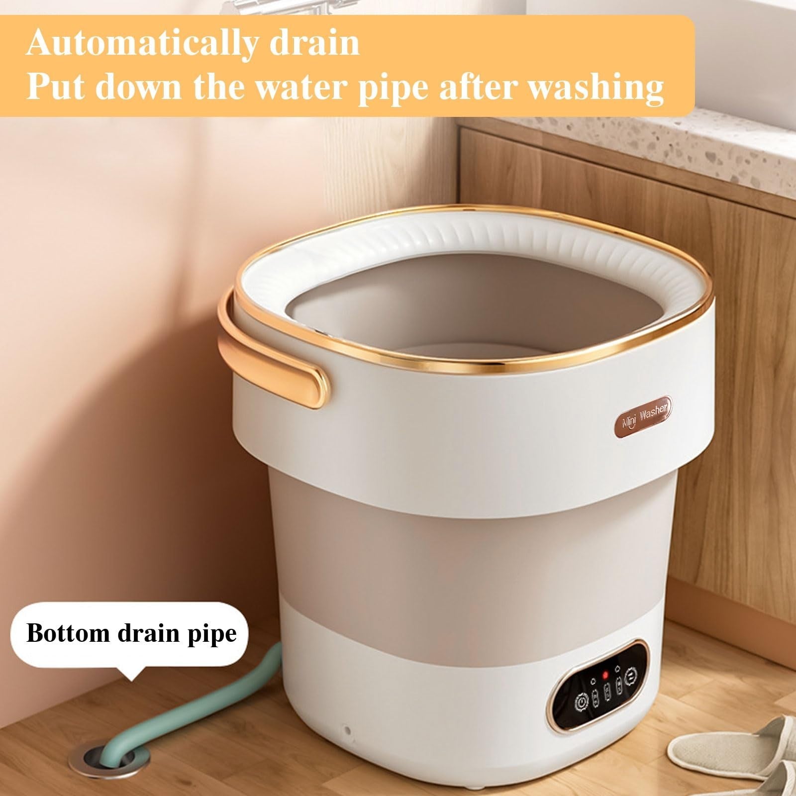 Portable Mini Washing Machine 20L with Spin Basket   Compact for Baby & Small Cl6
