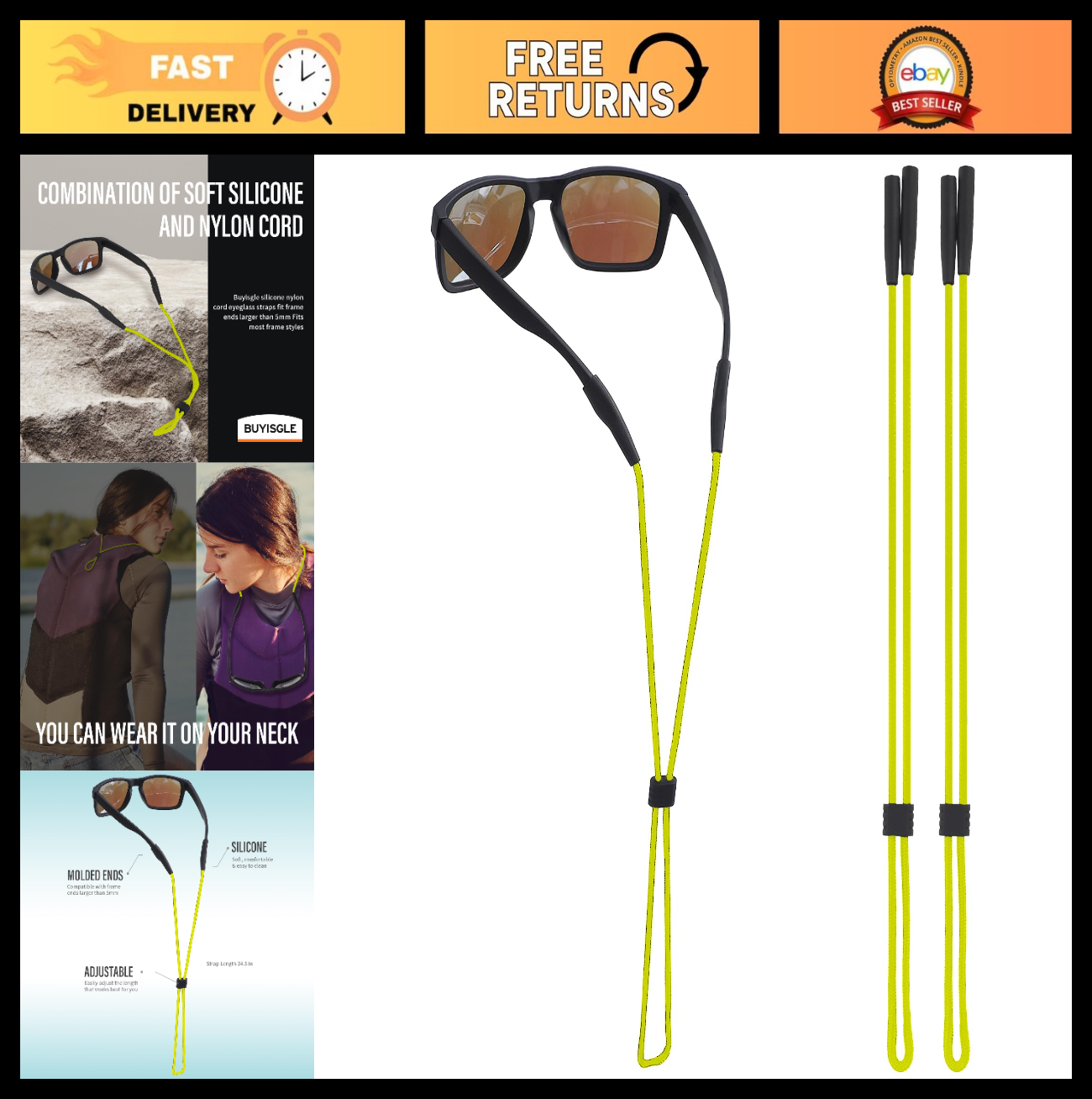 Eyewear Holder Strap   Sunglasses & Eyeglass Lanyard Cords for Men, Women, Kids0