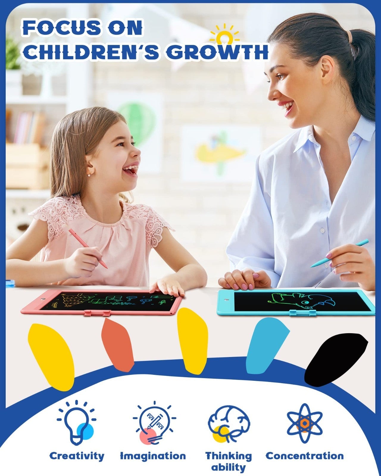 10" LCD Writing Tablet Doodle Board for Kids, Educational Drawing Pad Gift 3 8Y3