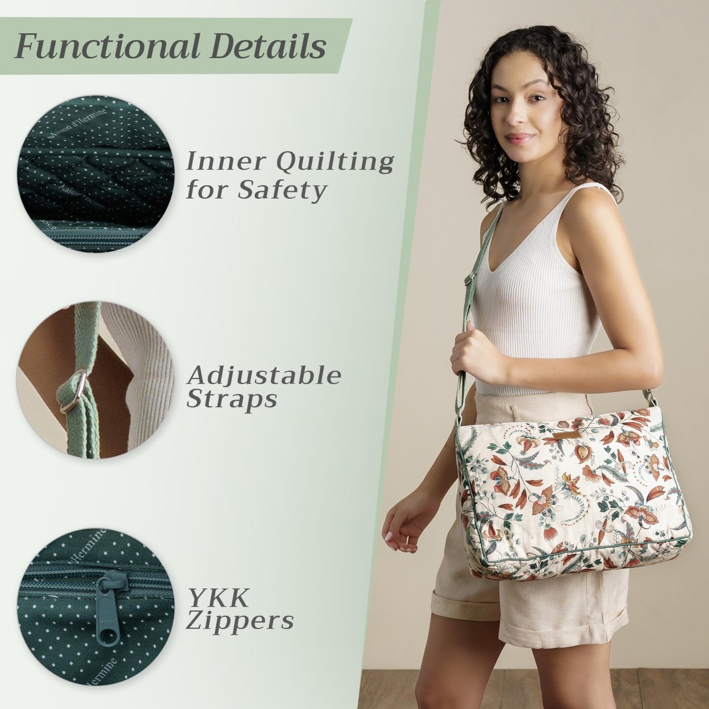 Stylish Women's Cotton Shoulder Handbag   Versatile Tote Bag for Everyday Use3