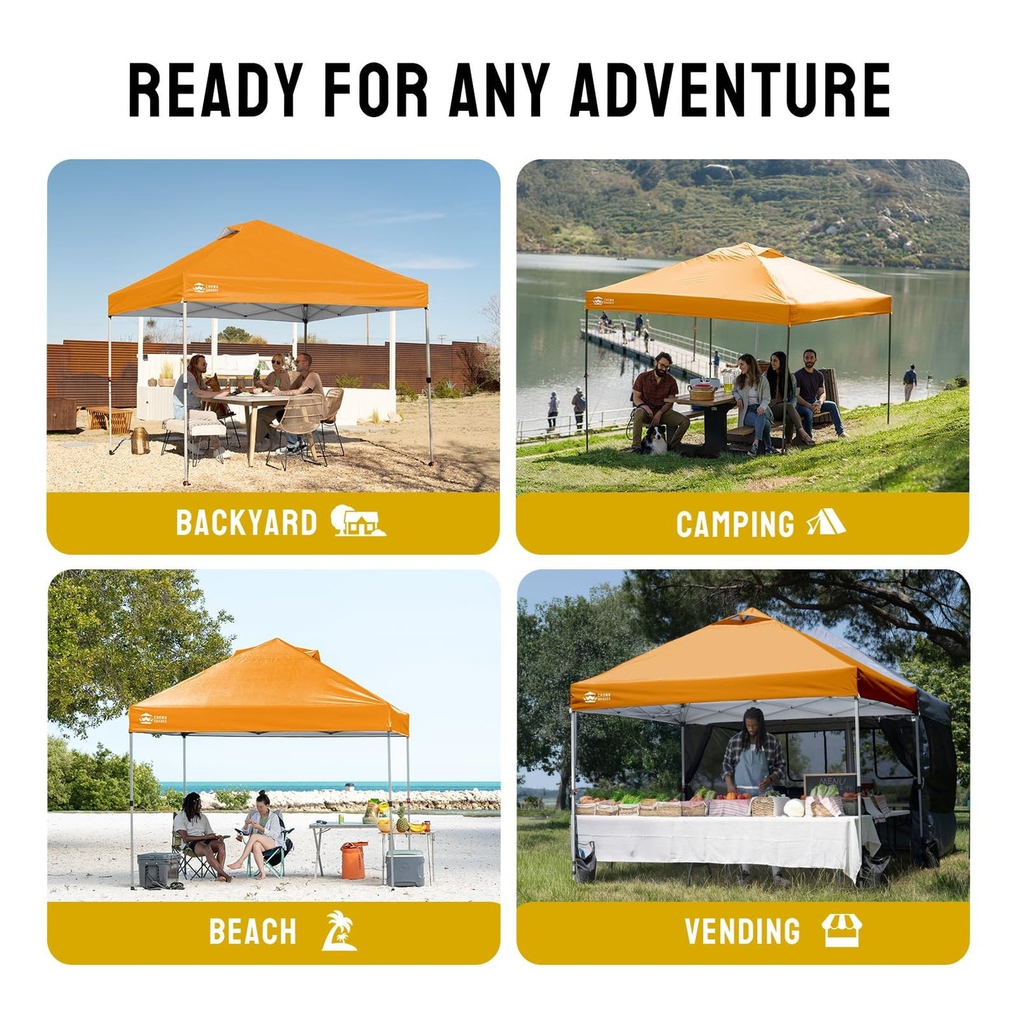 10x10 Pop Up Canopy Tent   Easy Setup, Outdoor Sun Shade for Events, Parties, Ca4