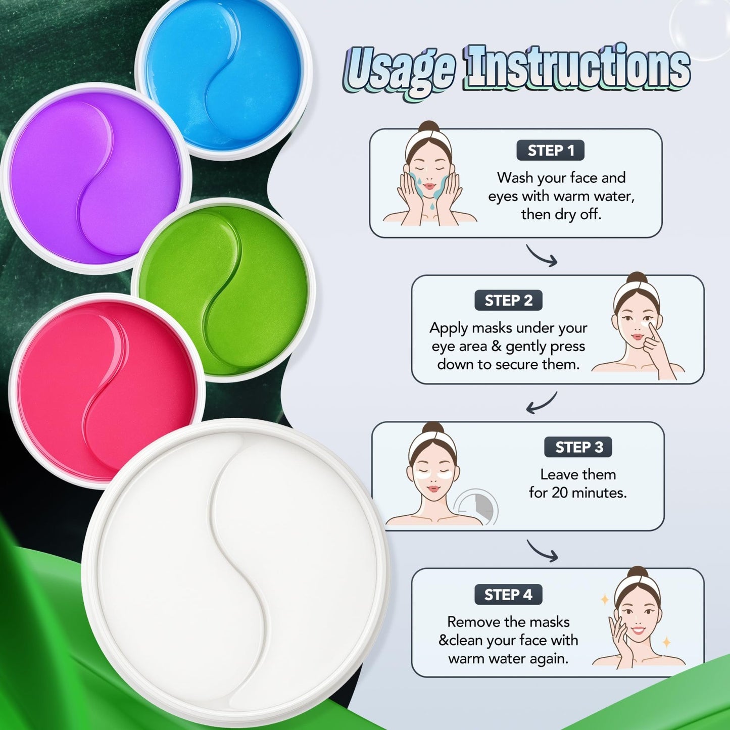 60 Pack Under Eye Patches   Hydrating Eye Masks for Dark Circles & Puffiness4
