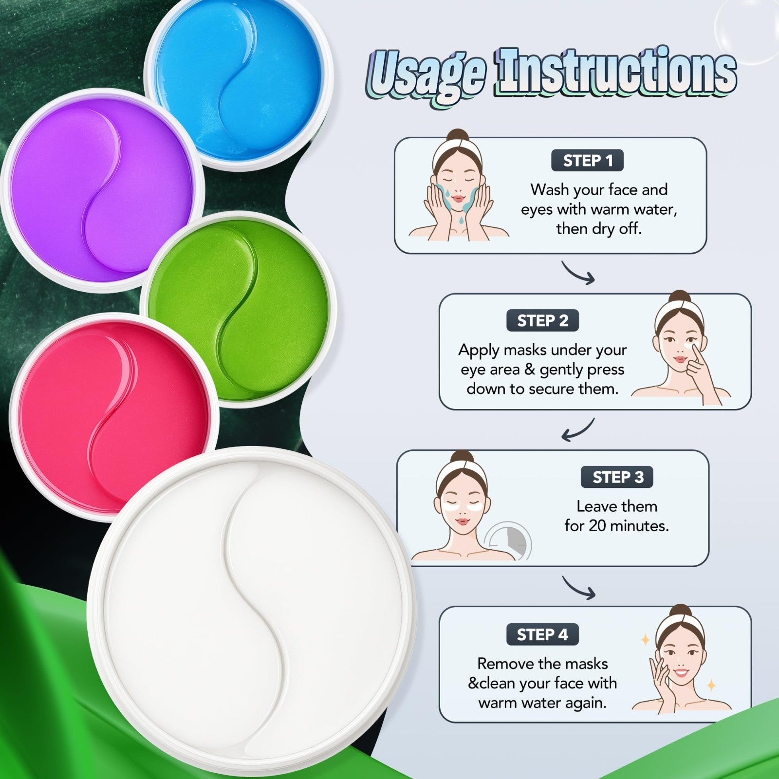 60 Pack Under Eye Patches   Hydrating Eye Masks for Dark Circles & Puffiness4