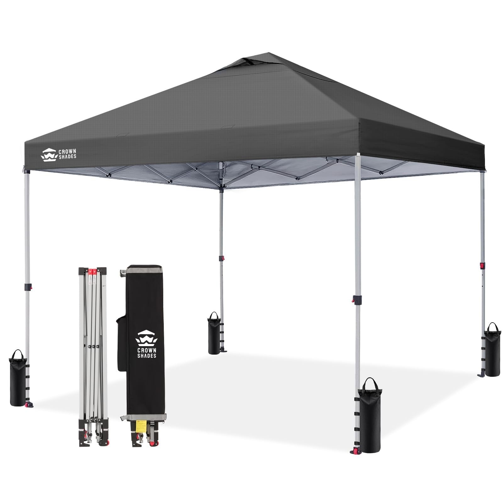 12x12 Pop Up Canopy Tent   Easy Setup, Gray Outdoor Sun Shade for Events, Campin1