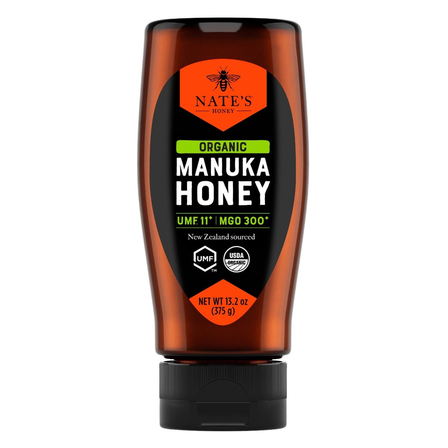 Organic Manuka Honey 13.2 oz Squeeze Bottle | MGO 300+ UMF 11+ USDA Certified1
