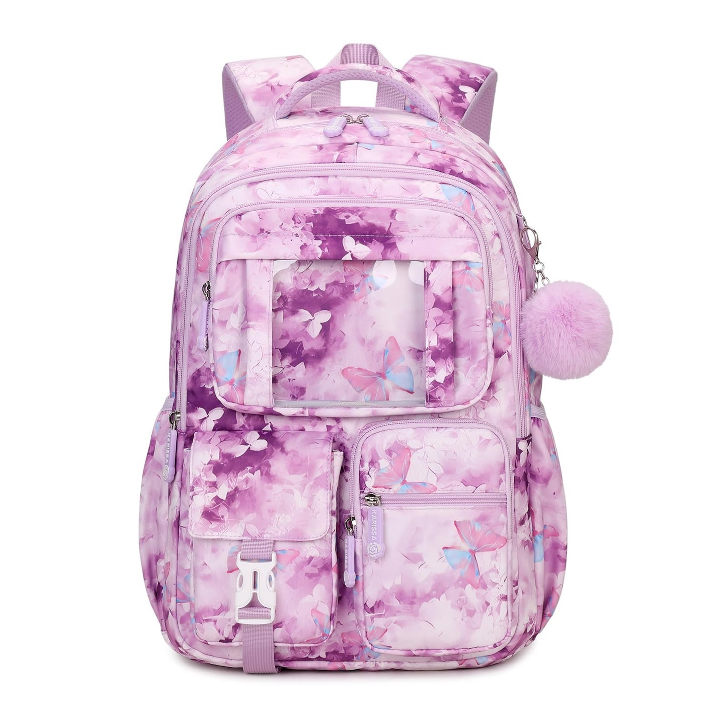 Kawaii Purple Butterfly Kids Backpack for Girls - School Bag for Middle & Elemen8