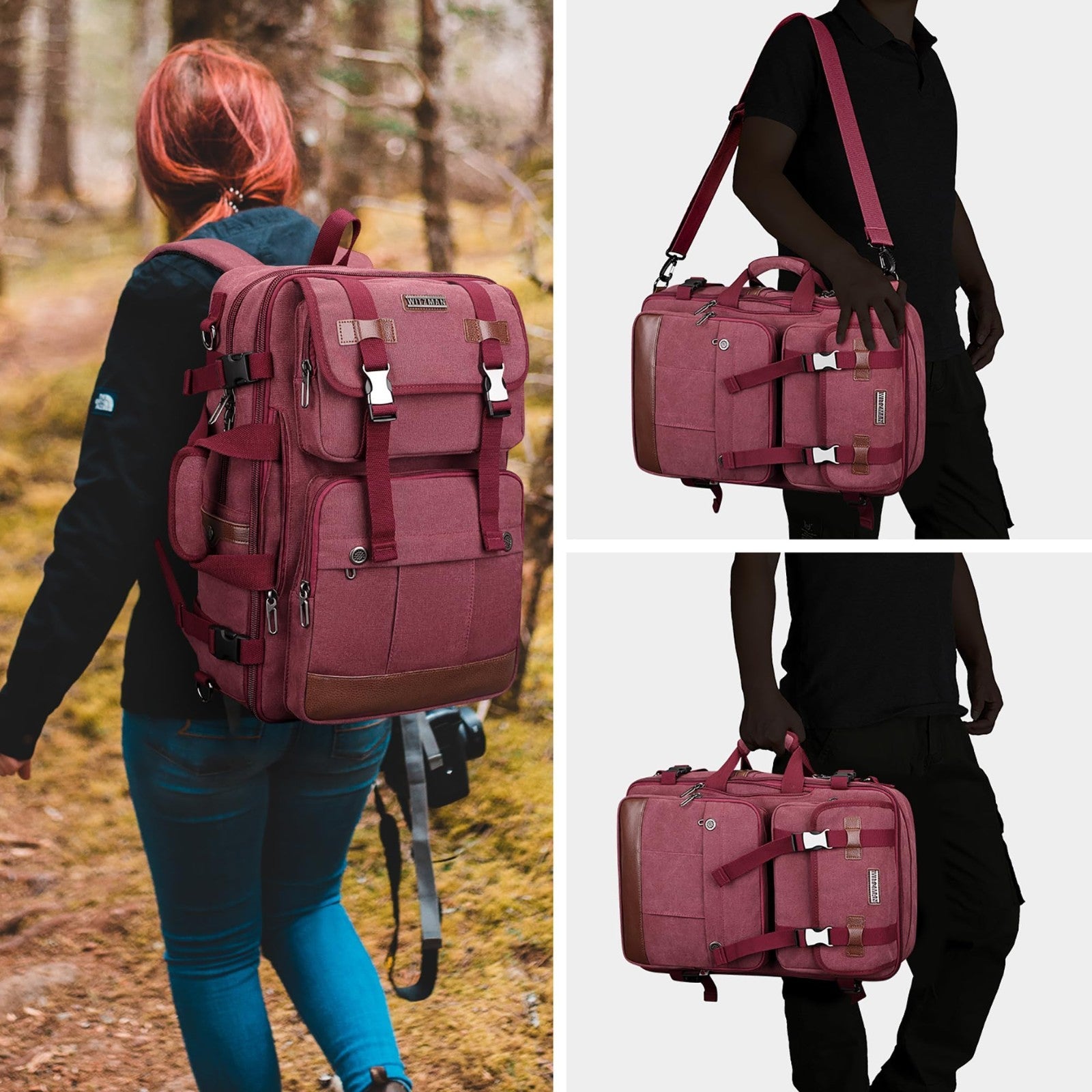 Large Canvas Travel Backpack for Women, 16 Inch Laptop Compatible, Stylish & Dur2