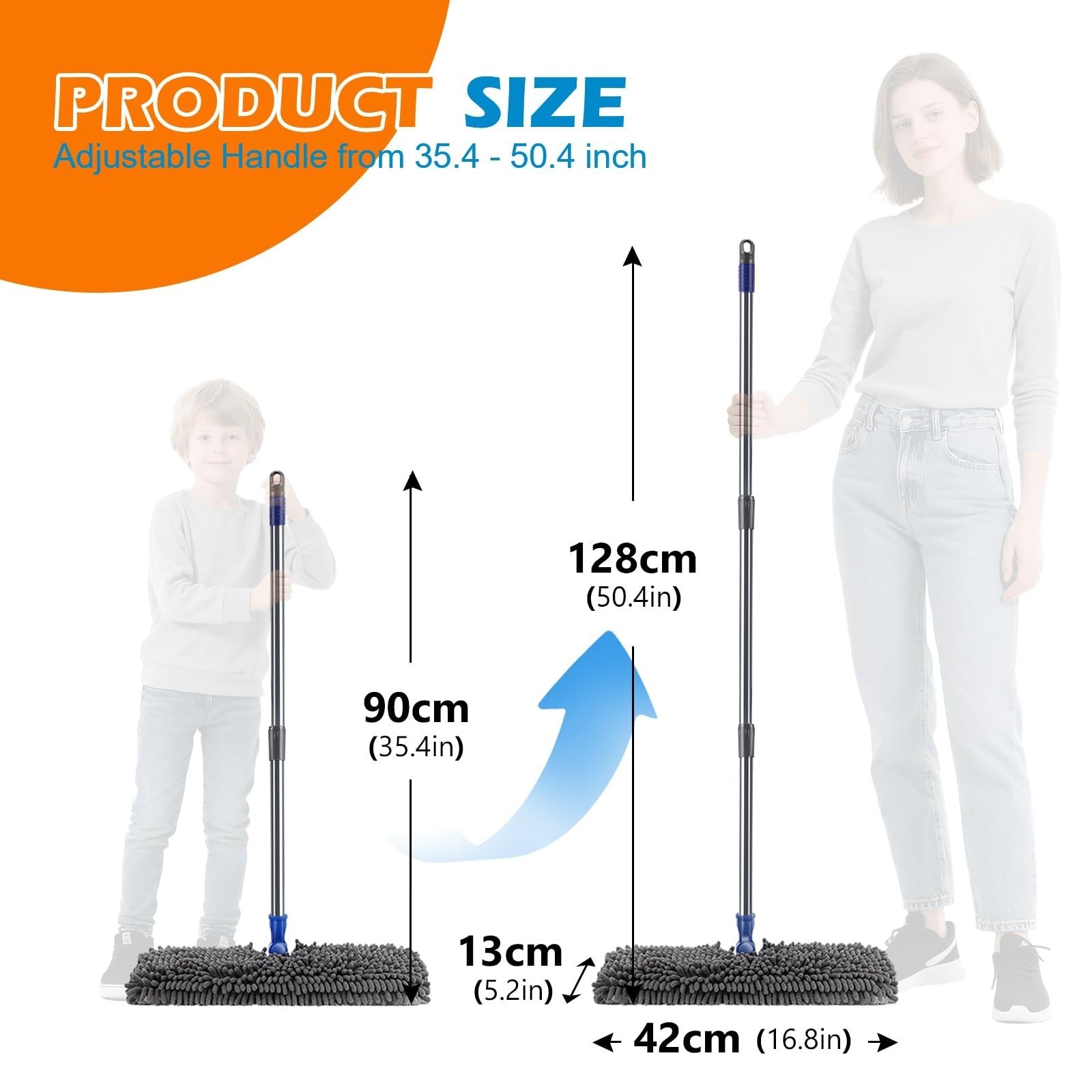 Adjustable Microfiber Mop - Wet Dry Dust Mop with Flip Design for Easy Cleaning2