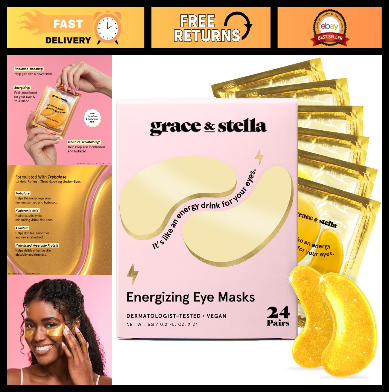 Award-Winning Eye Patches for Puffy Eyes | Under Eye Masks for Dark Circles & Ba0