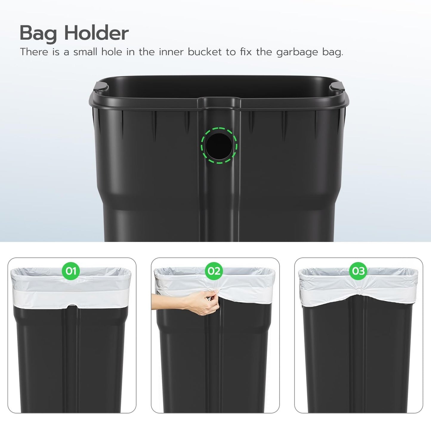 8 Gallon Stainless Steel Trash Can with Lid - Removable Inner Bucket, Foot Pedal5