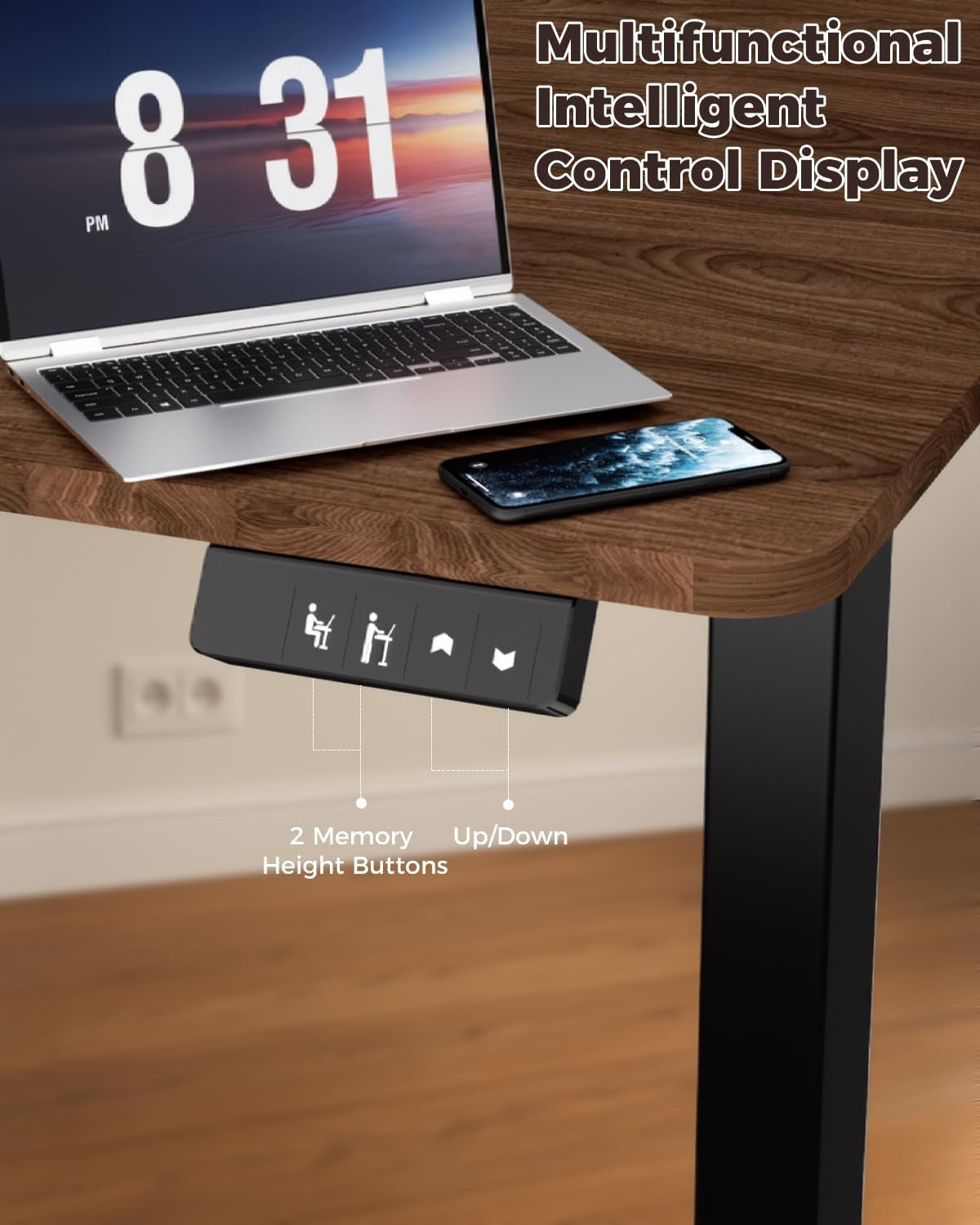 Height Adjustable Electric Standing Desk 48"x24", Ergonomic Sit Stand Desk, Memo4