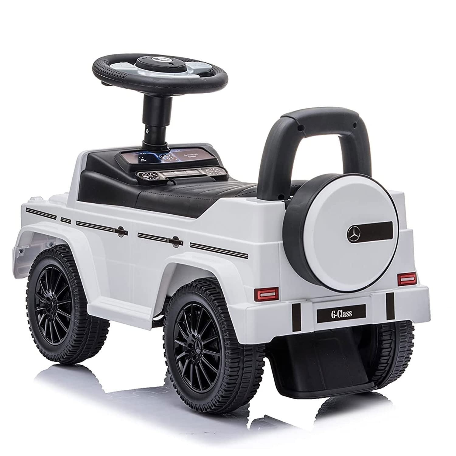Kids Ride-On Car Stroller Mercedes G-Wagon Push Car with Lights, Horn & Music -7