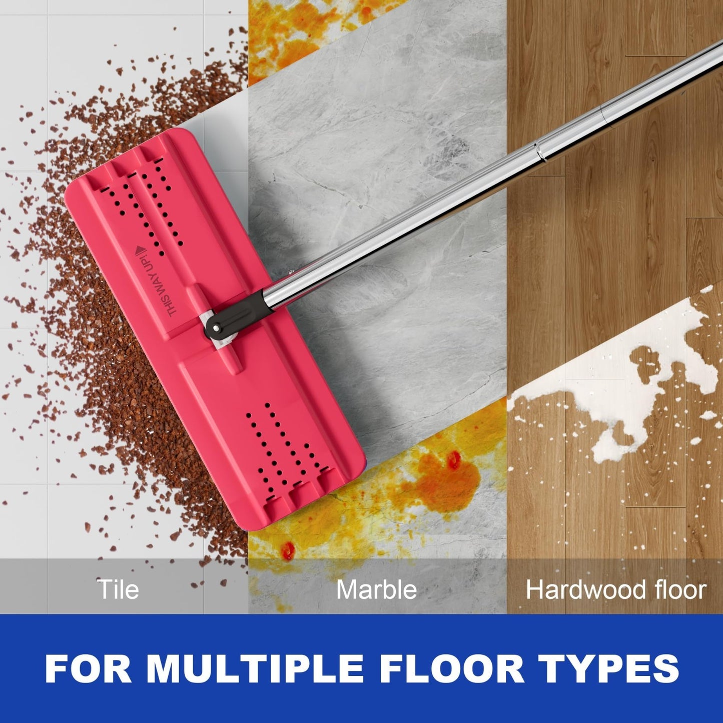 Flat Mop System with Bucket Set - Microfiber Mop for Hardwood, Tile & Glass, Wet7