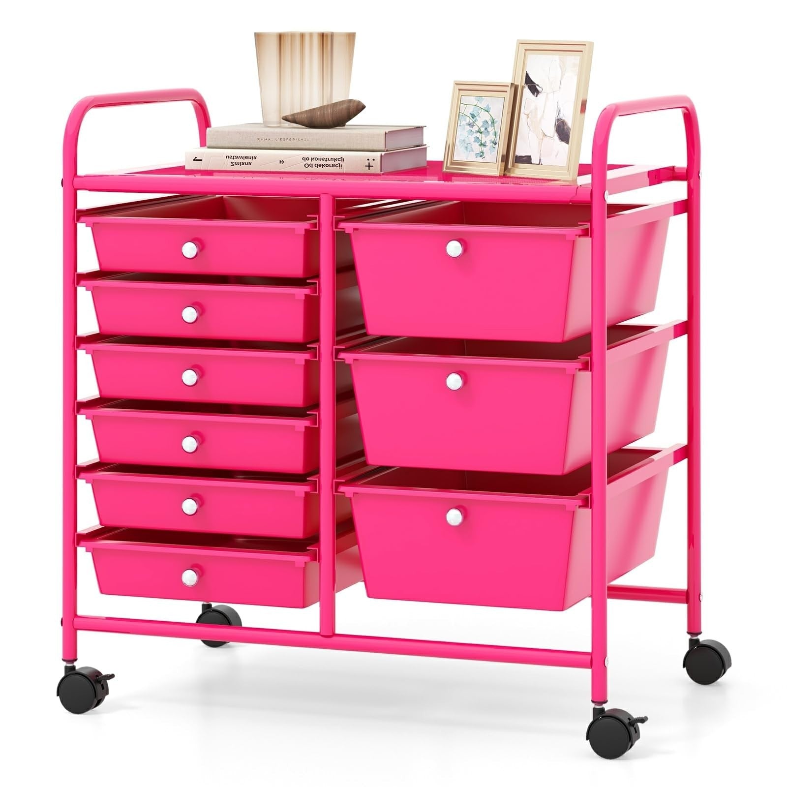 9 Drawer Rolling Storage Cart   Mobile Utility Cart with Wheels for Craft & Art1