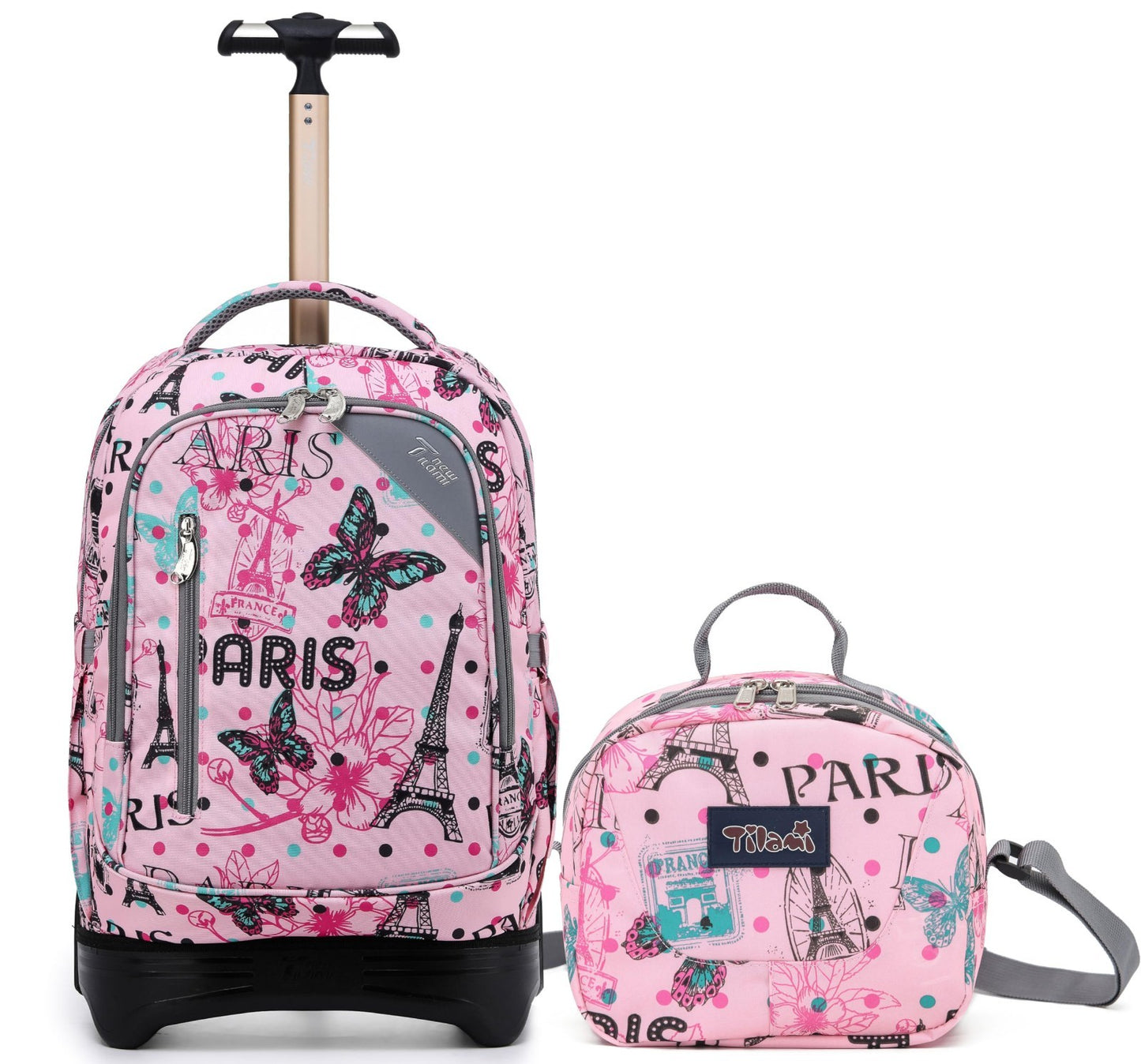 18 Inch Rolling Backpack with Lunch Bag for Kids   School Travel, Durable & Styl1