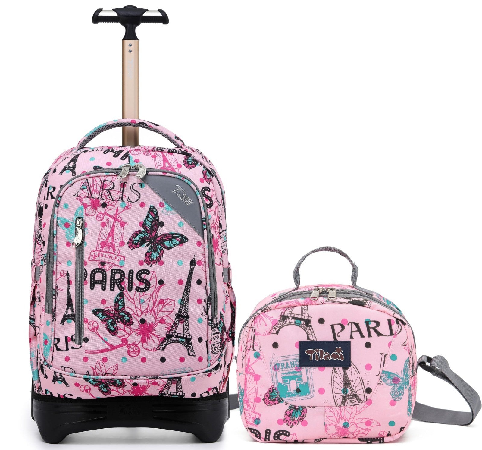 18 Inch Rolling Backpack with Lunch Bag for Kids   School Travel, Durable & Styl1