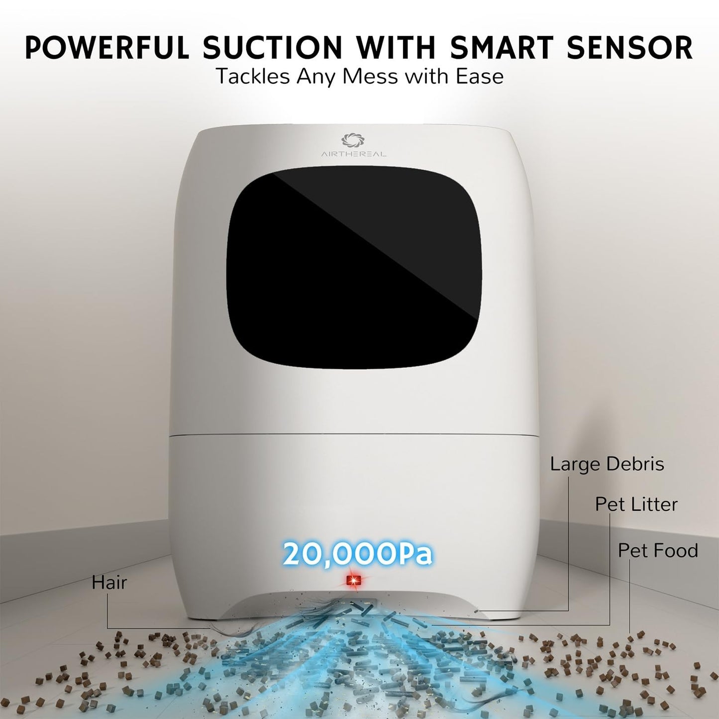 Touchless Vacuum Automatic Dustpan, Auto Sensor, 20Kpa Power, HEPA Filtration, 72
