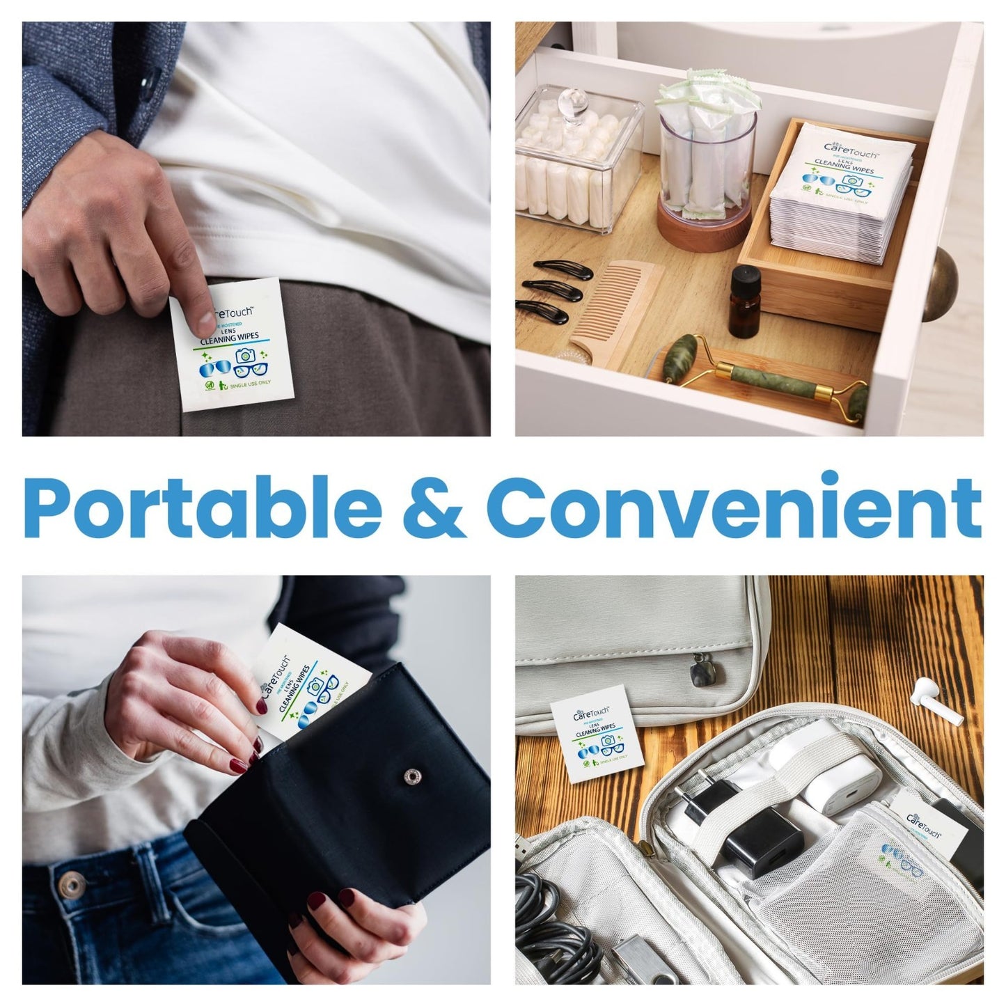 400 Count Eyeglass Lens Wipes - Pre-Moistened, Individually Wrapped, Portable Cl7
