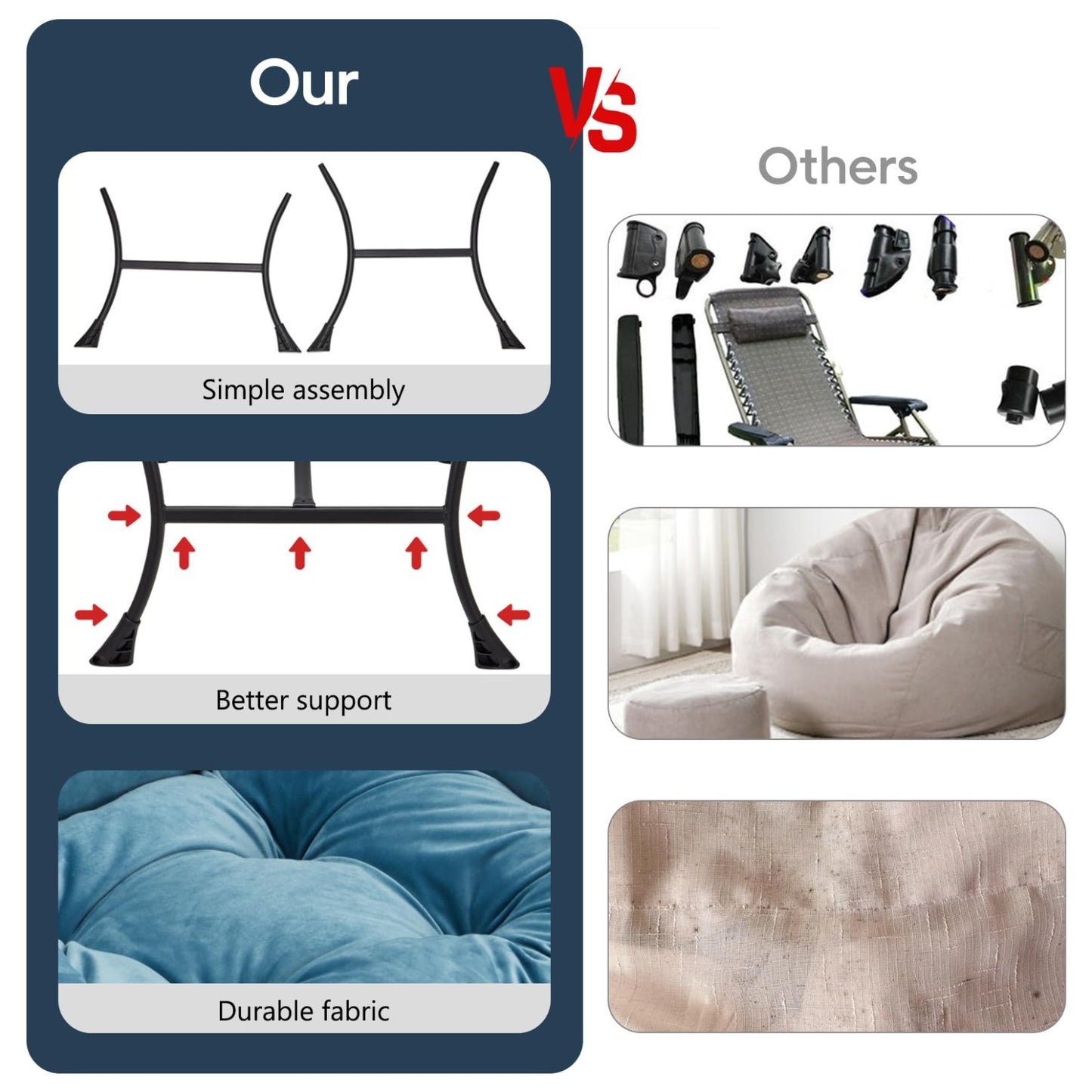Modern Lazy Chair with Folding Ottoman, Upholstered Accent Sofa for Bedroom & Of5