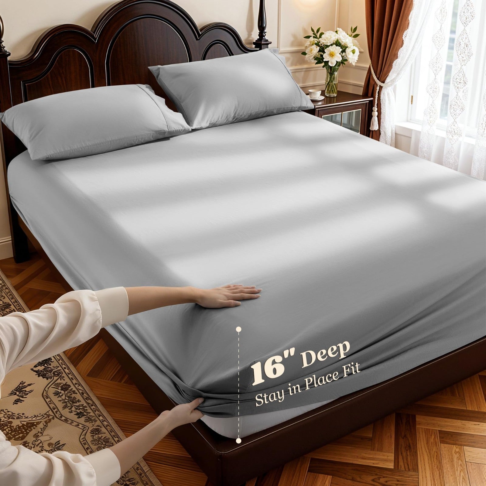 1000 Thread Count Egyptian Cotton King Size Sheet Set   4 Piece, Deep Pocket, So4
