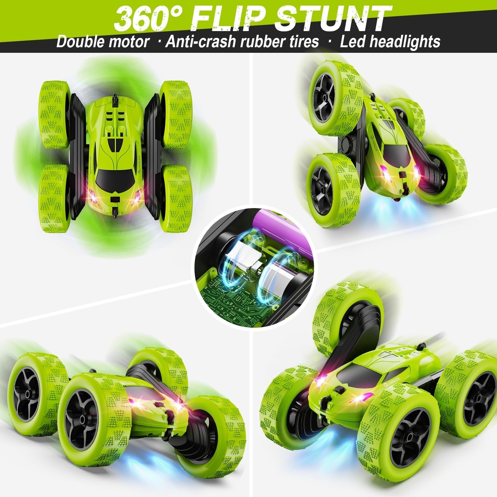 Remote Control Stunt Car for Kids 6+ | 4WD Double Sided 360° Rotation | LED Ligh3