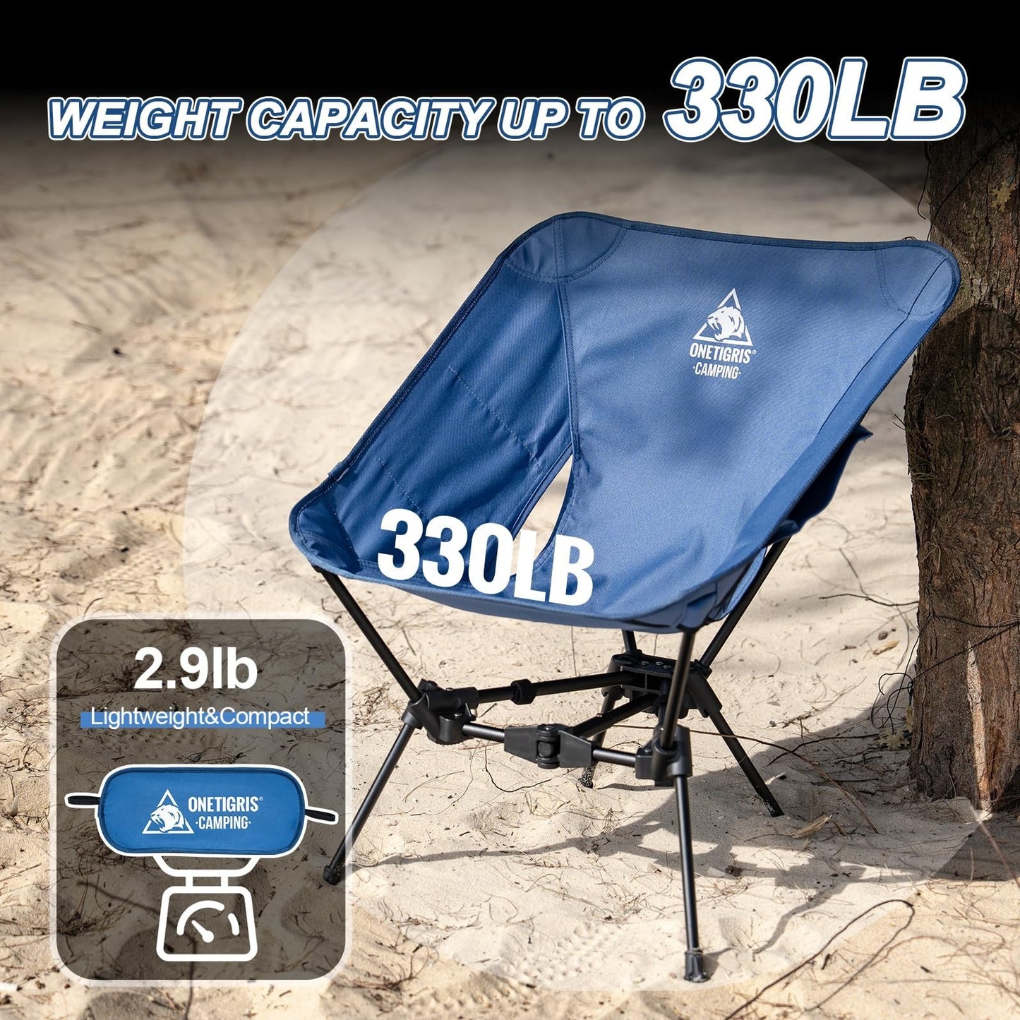 Lightweight Folding Camping Chair - Portable Backpacking Chair, 330 lbs Capacity6