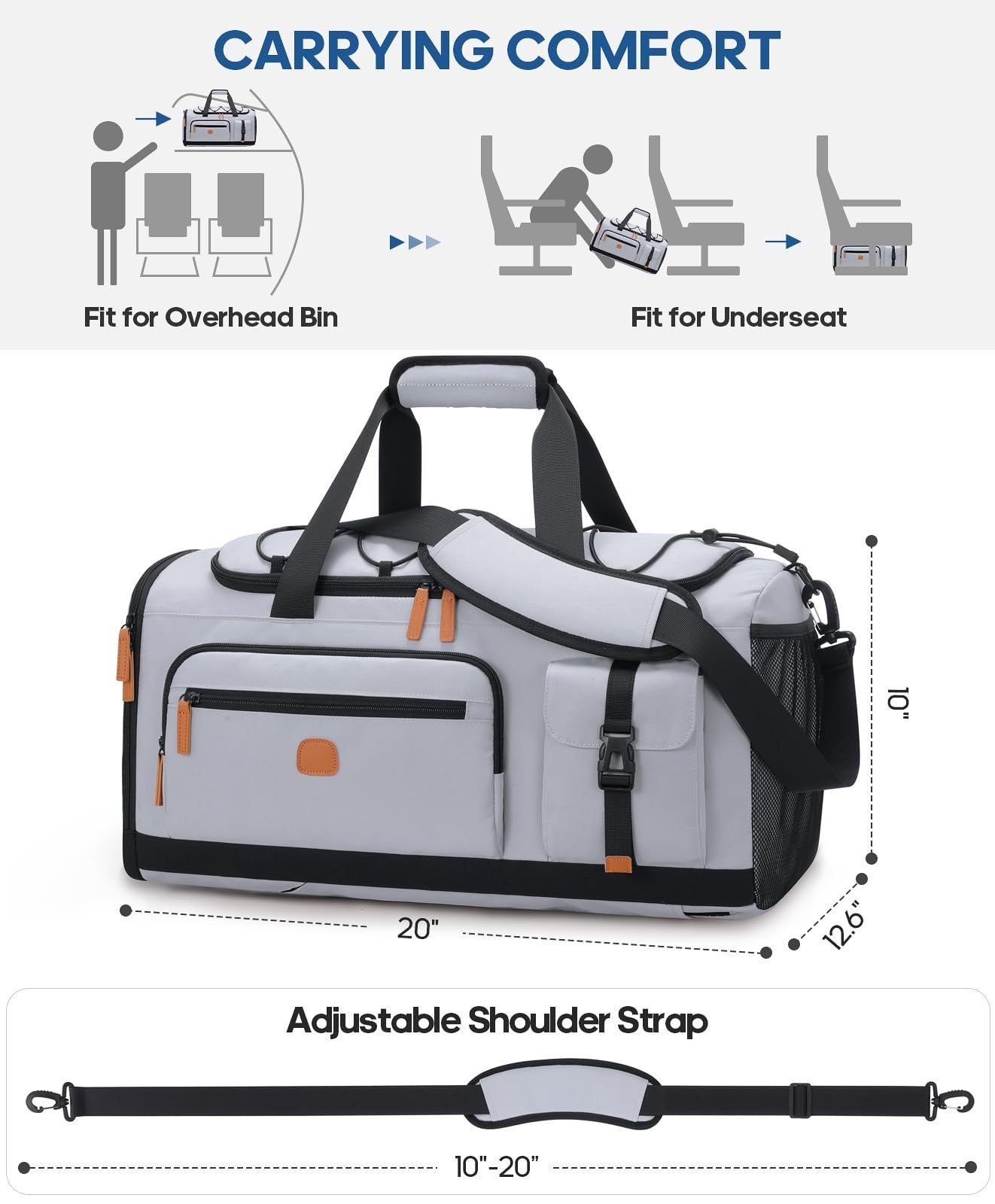 Versatile 3-in-1 Gym Bag with Shoe & Laptop Compartment, Anti-Theft Duffle Backp7