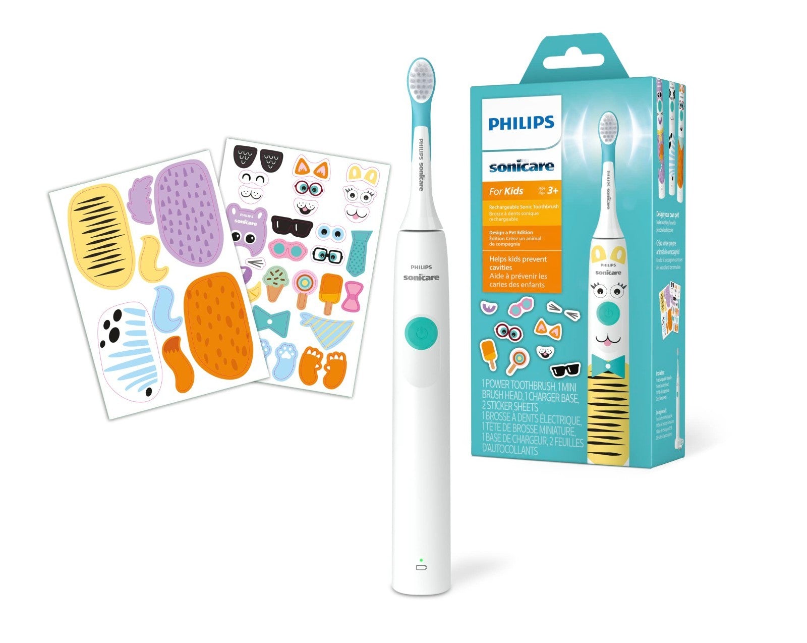 Kids Electric Toothbrush   Pet Design, Gentle Clean, 2 Intensity Settings, Timer1