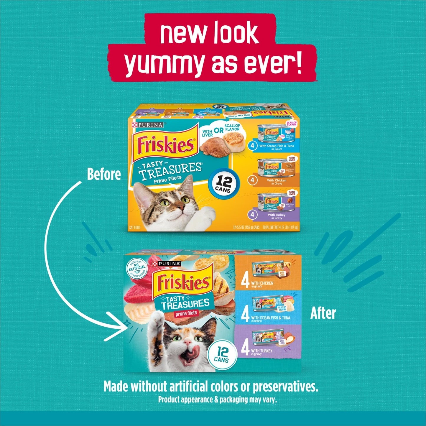 Wet Cat Food Variety Pack   Tasty Treasures Prime Filets, Ocean Fish, Tuna, Chic2