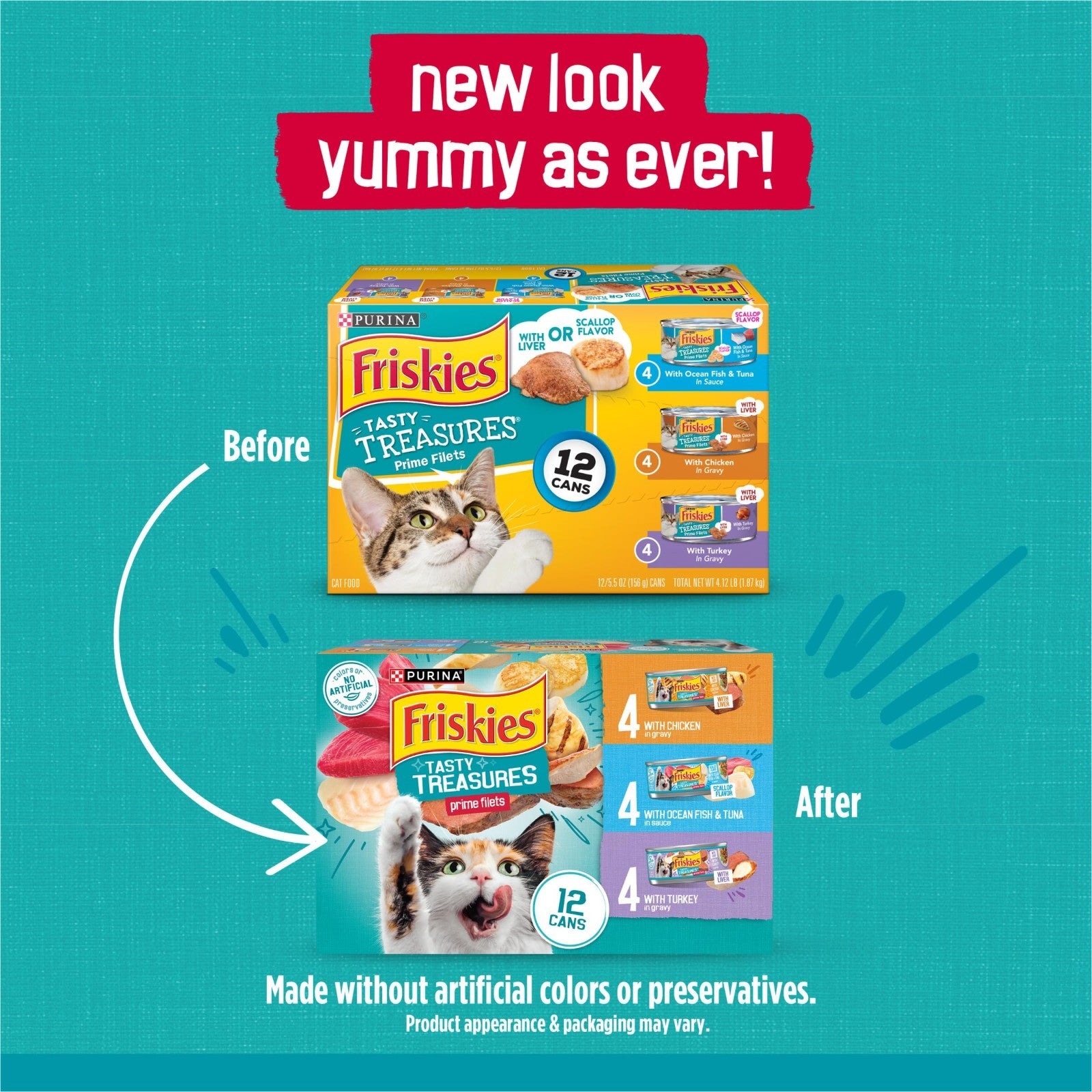 Wet Cat Food Variety Pack   Tasty Treasures Prime Filets, Ocean Fish, Tuna, Chic2