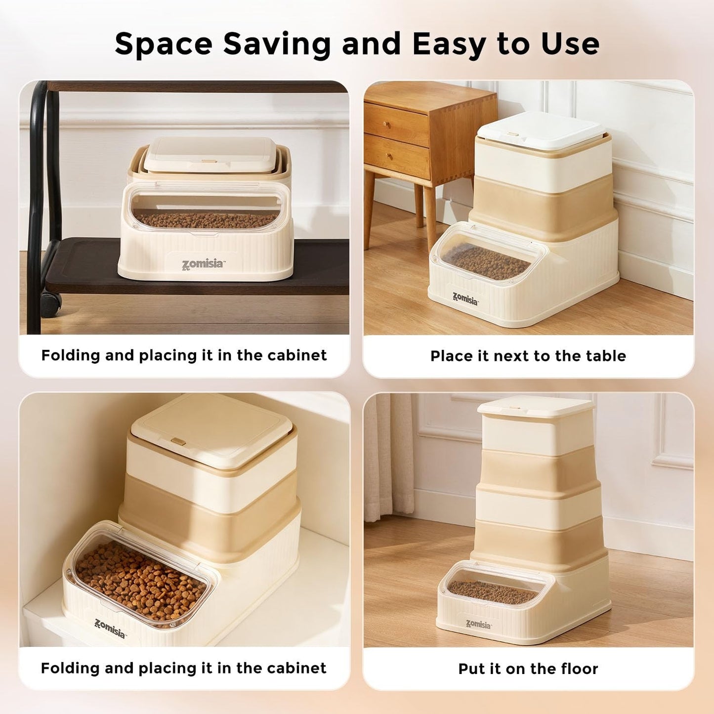 Collapsible Dog Food Storage Container 30 40lbs, FIFO Design, Airtight & Durable5