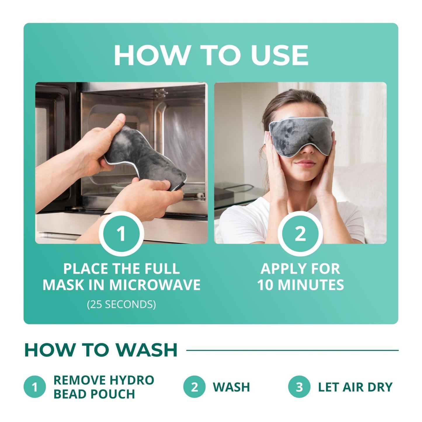 Heated Eye Mask for Dry Eyes & Blepharitis Relief | Reusable Microwavable Warm C6