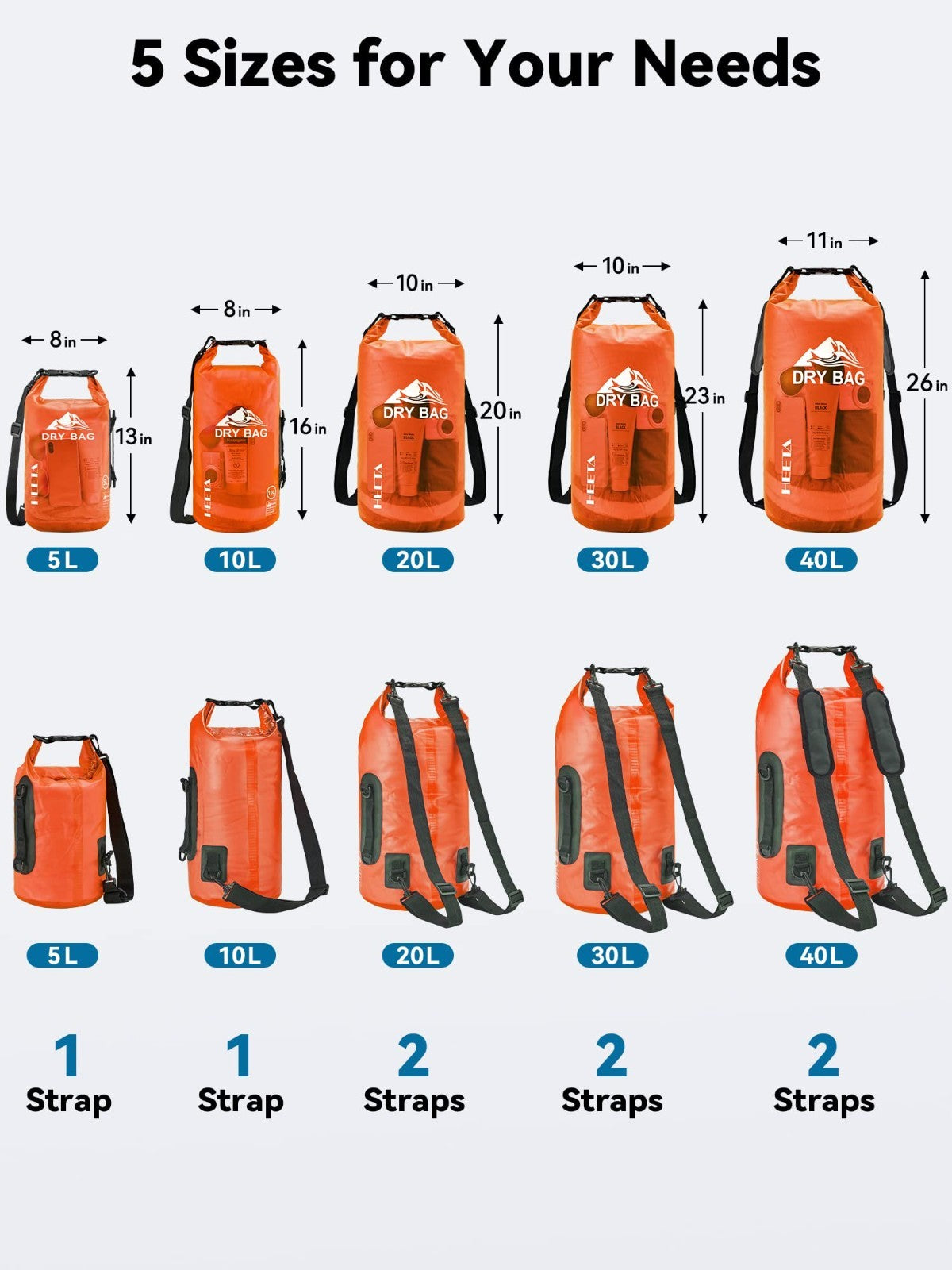 Waterproof Dry Bag for Travel, Kayaking, Boating - Lightweight Roll Top Storage2