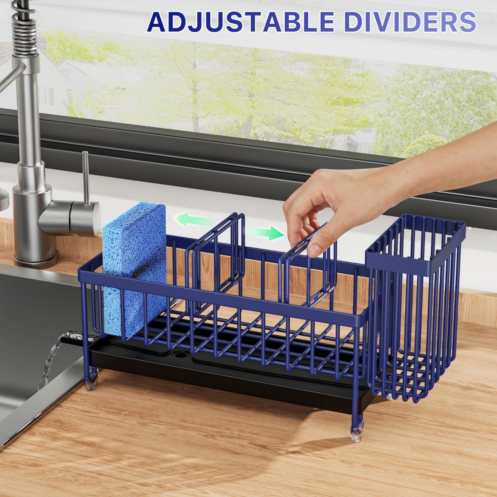Kitchen Sink Caddy Organizer   Rustproof 304 Stainless Steel Sponge Holder, Brus4