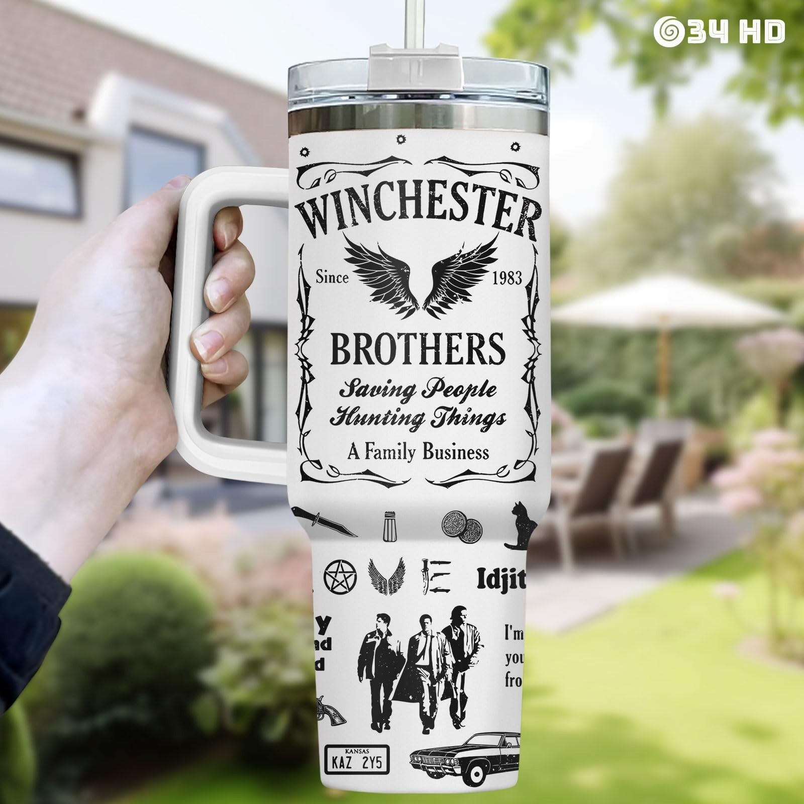 40oz Insulated Tumbler with Handle & Straw   Perfect Gift for Paranormal Fans6