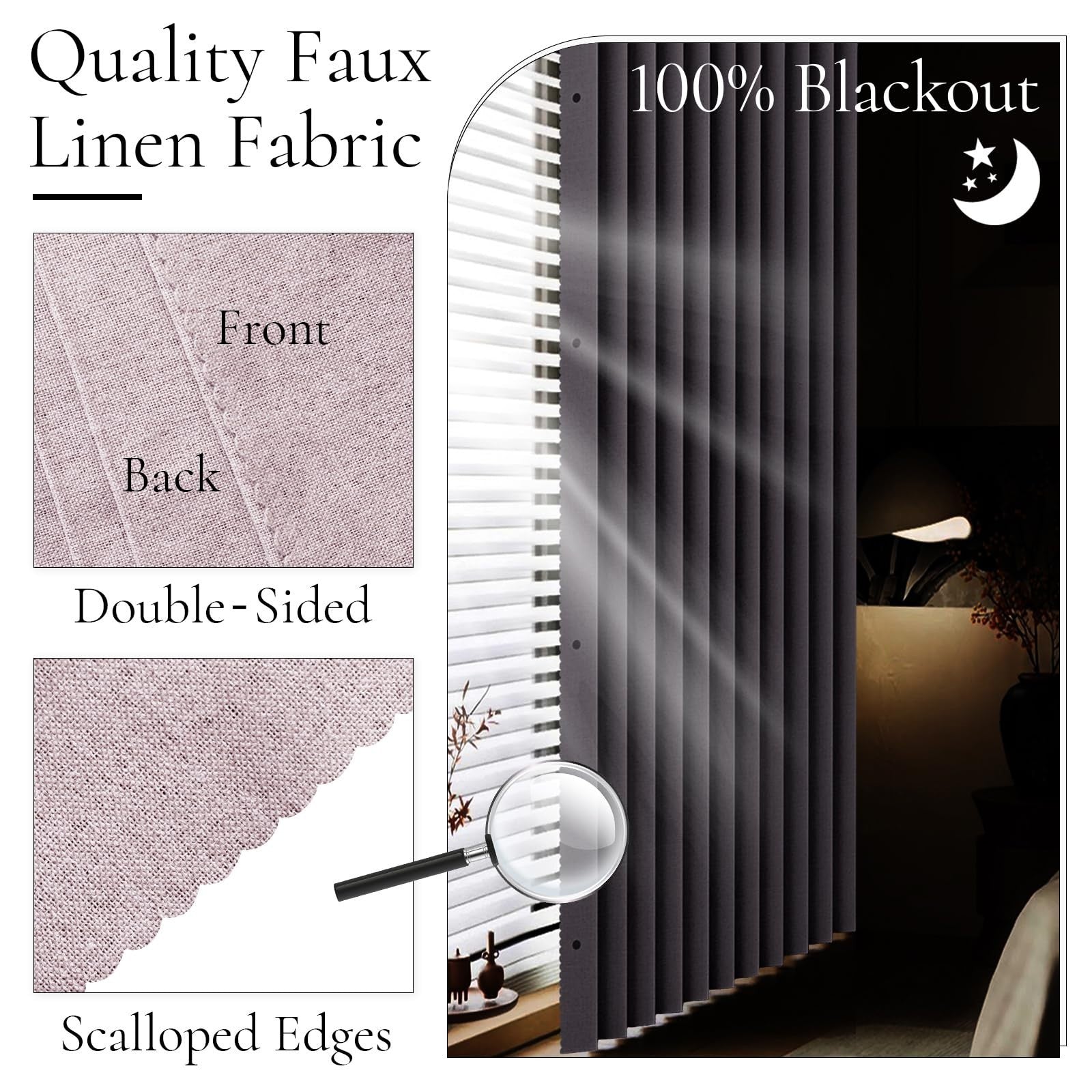 100% Blackout Magnetic Door Curtain, 80" Long, Pink, W45 x L80, Ideal for Closet3