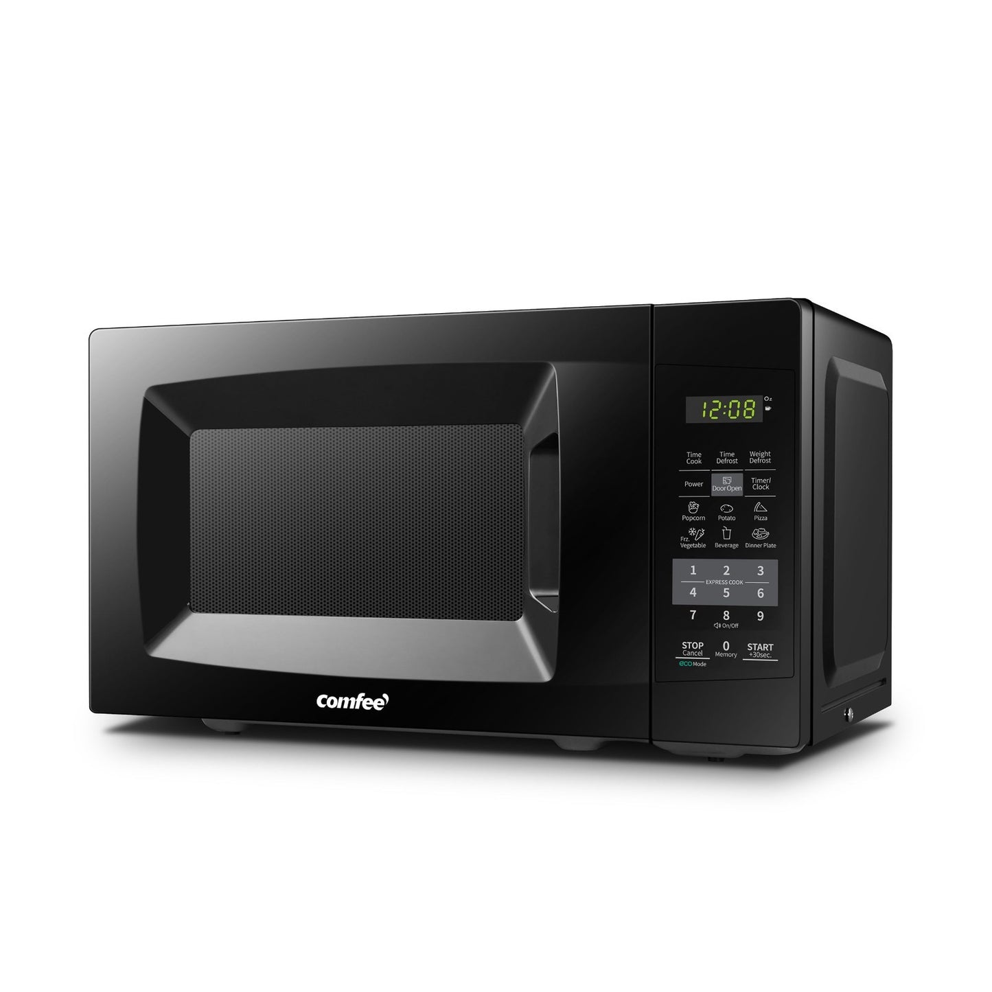 Compact Countertop Microwave Oven 0.7 Cu.Ft, 700W, ECO Mode, One Touch, Child Lo1