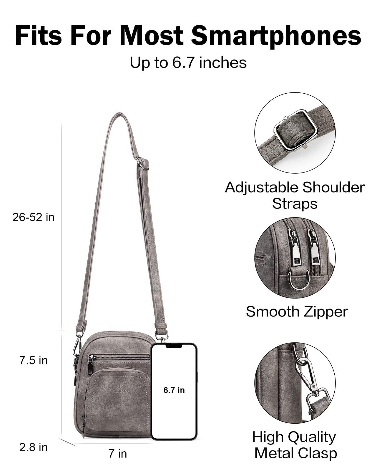 Stylish Small Crossbody Purses for Women, RFID Anti-Theft, 4 Card Slots, Lightwe3