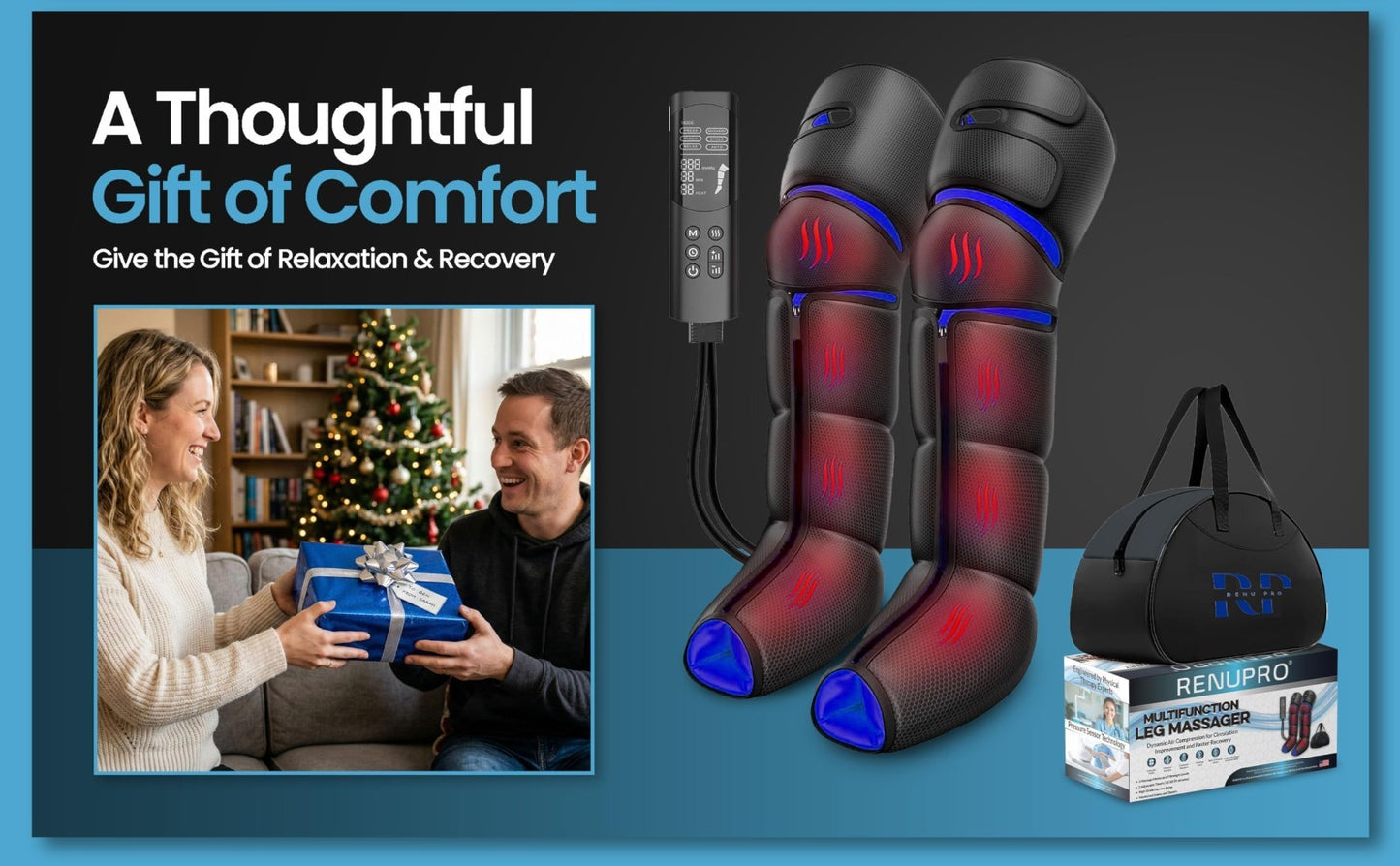 Leg Massager with Heat & Compression for Pain Relief, Circulation Boost, 9 Inten7