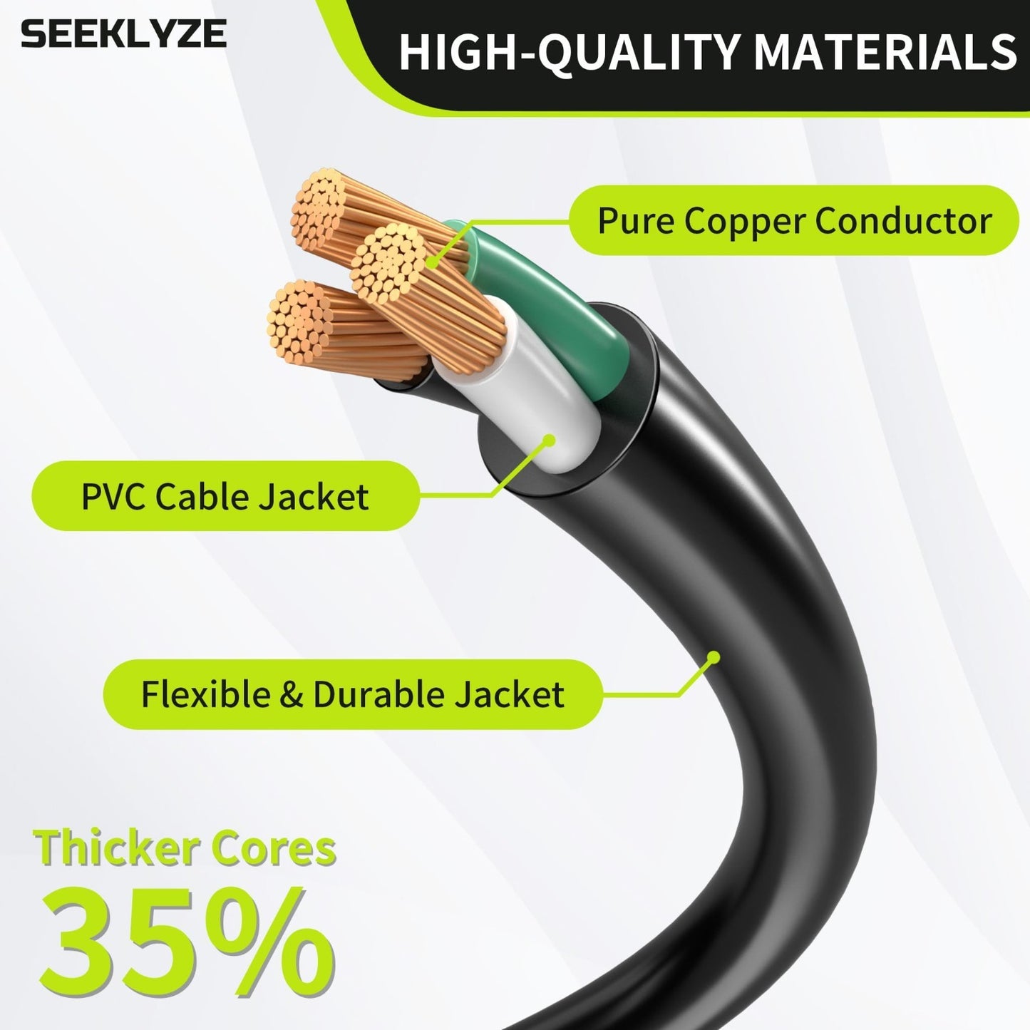 10 FT 16/3 Black Extension Cord (2 Pack)   Heavy Duty Indoor Power Cable for App3