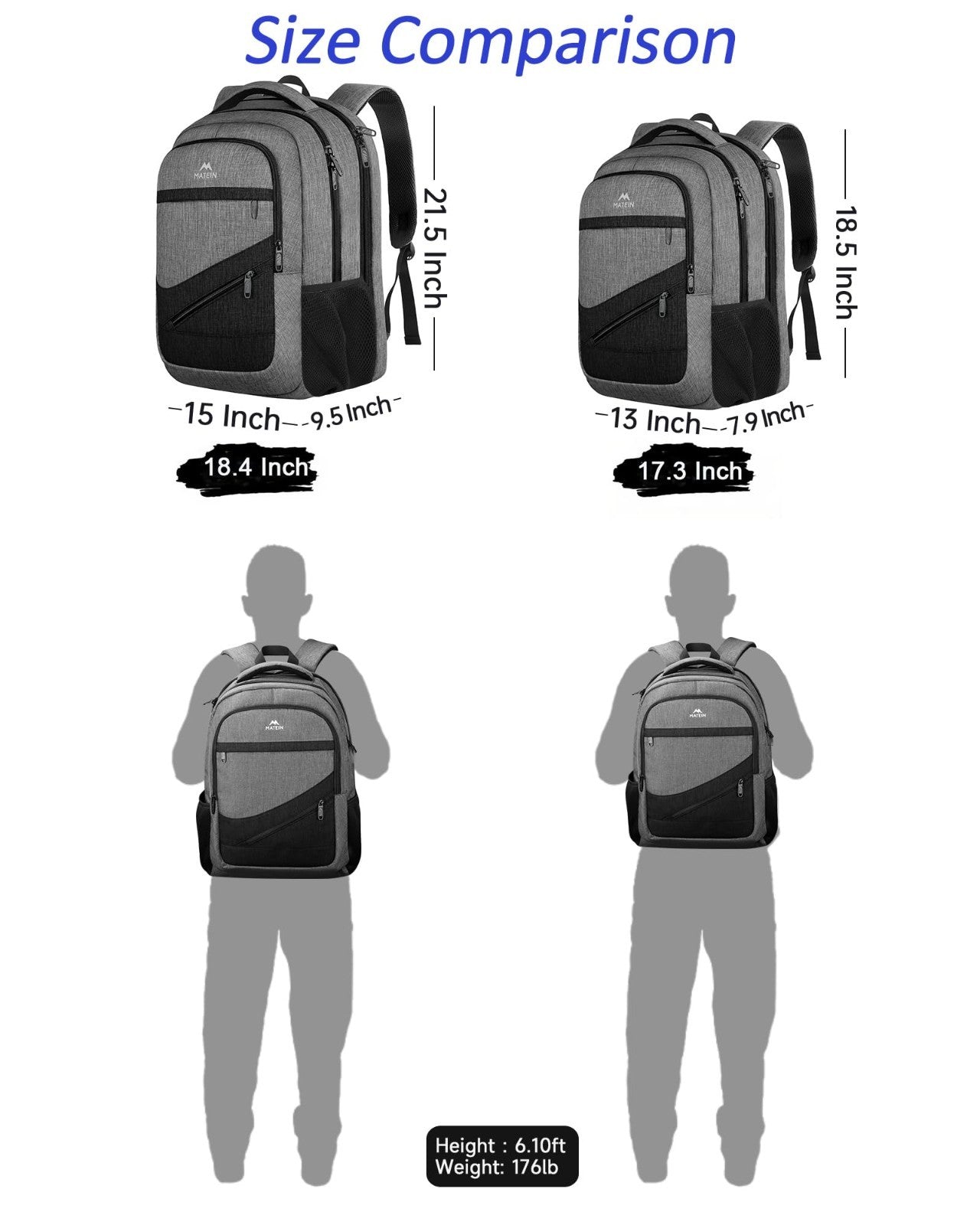 Spacious Laptop Backpack for Work & Travel, TSA Friendly Carry On Bag for Men8